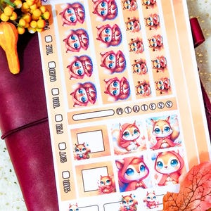 WEEKS, COUSIN, A6 - Hazel Comfy & Cozy - Hobonichi Weeks - Hobonichi Cousin - Hobonichi A6 - Weekly - Hobo Stickers - Squirrel- Autumn