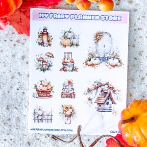 COZY COLLECTION - FALL - White Autumn Sticker, Decoration, Journaling, Planner Stickers, Planning, Memory Keeping, Hobonichi Stickers