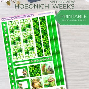 PRINTABLE HOBONICHI WEEKS - Weekly View - Oh So Lucky -  Hobonichi Weeks - Weekly - Hobo Stickers - St. Patrick's Day - Lucky