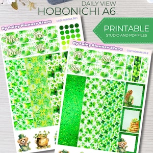 PRINTABLE HOBONICHI A6 - Oh So Lucky -  Hobonichi A6 - Weekly - Hobo Stickers - St. Patrick's Day - Lucky