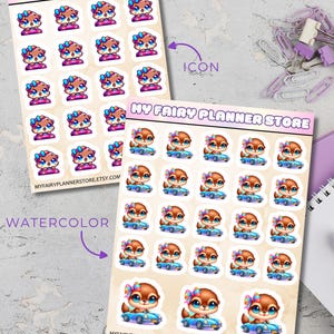OTTIE SWEET SUMMER - Car Trip - Icon - Functional - Watercolor - Cute - Kawaii Stickers - Chore - Hobbies - Duty - Home - Lifestyle - Summer