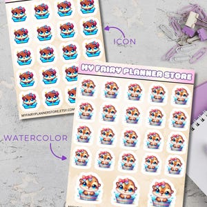 OTTIE SWEET SUMMER - Shower - Icon - Functional - Watercolor - Cute - Kawaii Stickers - Chore - Hobbies - Duty - Home - Lifestyle - Summer