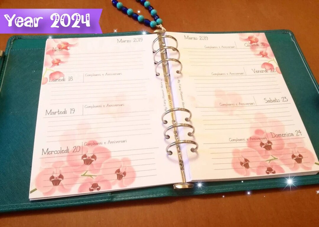 NEW 2024 Ringbound Planner Refill Weeks in Two Pages Filofax, ster