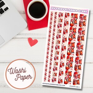 RUBY ALWAYS & FOREVER - Deco Sticker - Washi Sample - Journaling - Memory Keeping - Washi Paper - Hobo Stickers - Valentine's Day - Fox