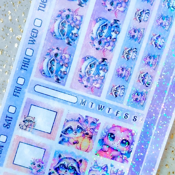 WEEKS, COUSIN, A6 - Sparkling Moments - Hobonichi Weeks - Hobonichi Cousin - Hobonichi A6 - Weekly - Hobo Stickers - Glitter - Holographic