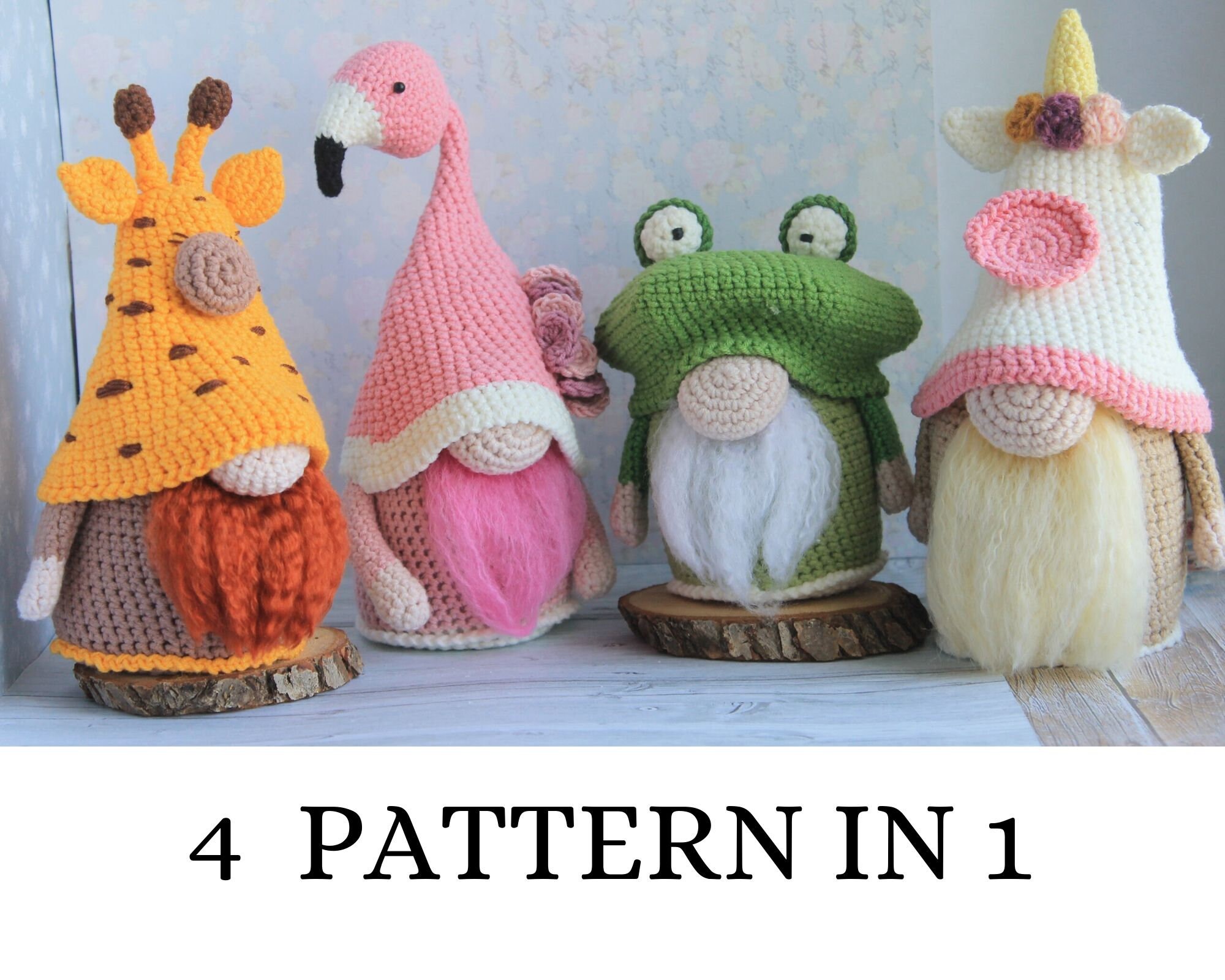 Crochet Animal Gnomes Amigurumi gnomes giraffe gnome Etsy