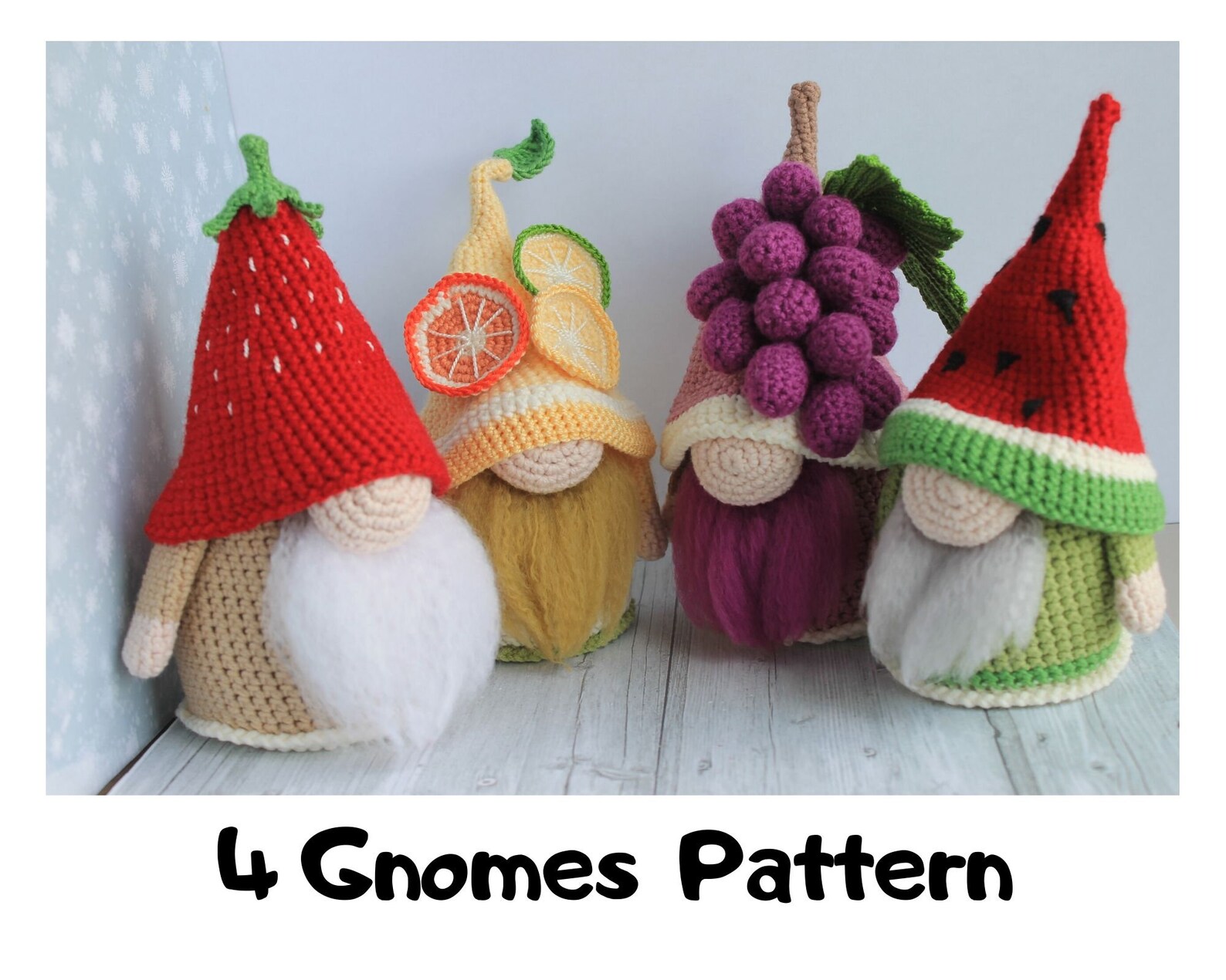 Spring Gnomes crochet pattern amigurumi gnomes Lemon Gnome Etsy