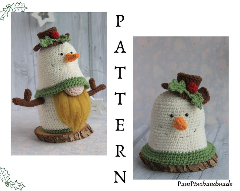 Crochet Snowman Gnome pattern Snowman pattern Amigurumi Etsy