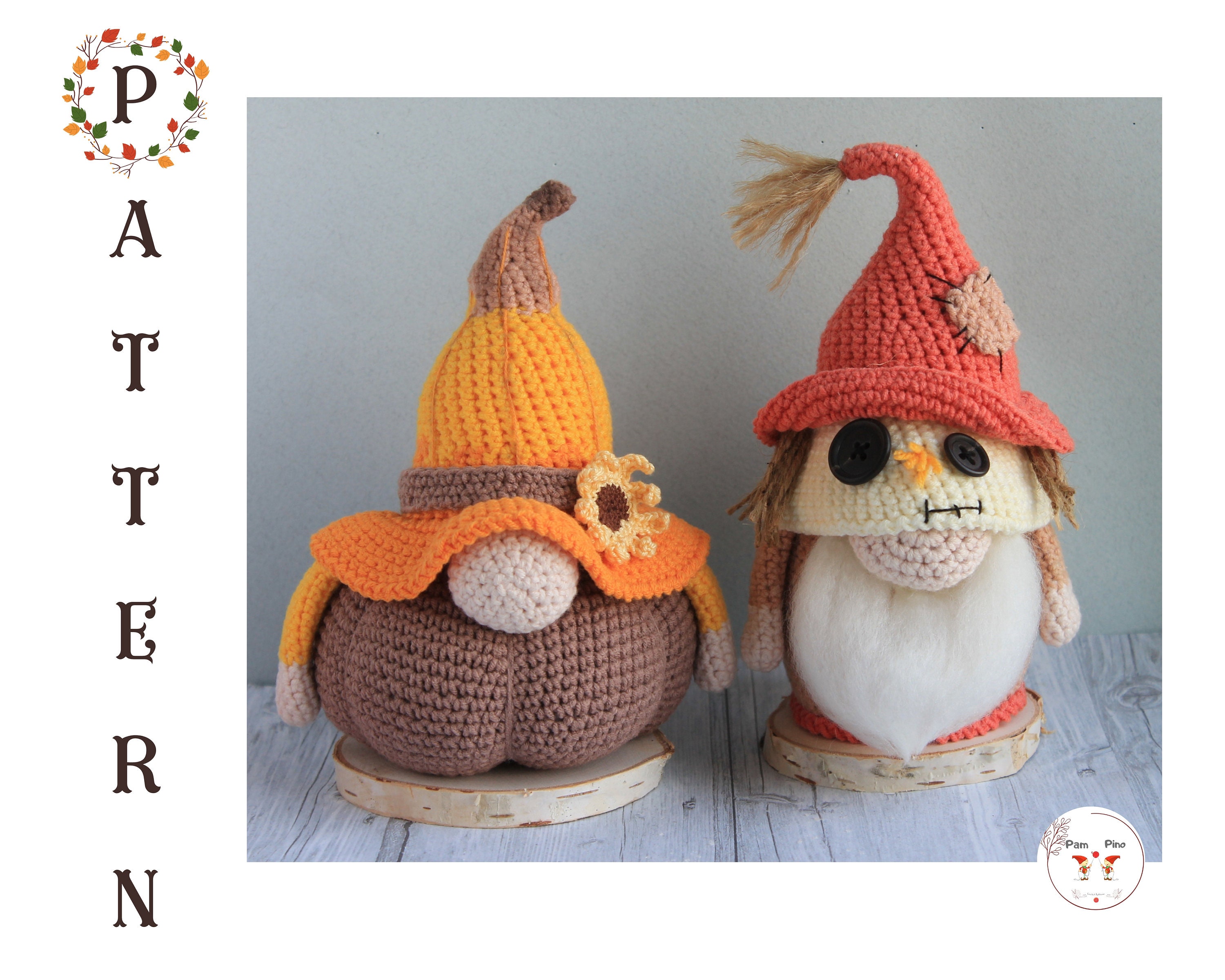 Crochet Autumn Fall Pumpkin gnome pattern Pumpkin gnome Etsy