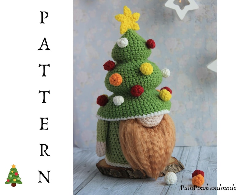 Crochet Christmas tree Gnome pattern amigurumi Christmas | Etsy