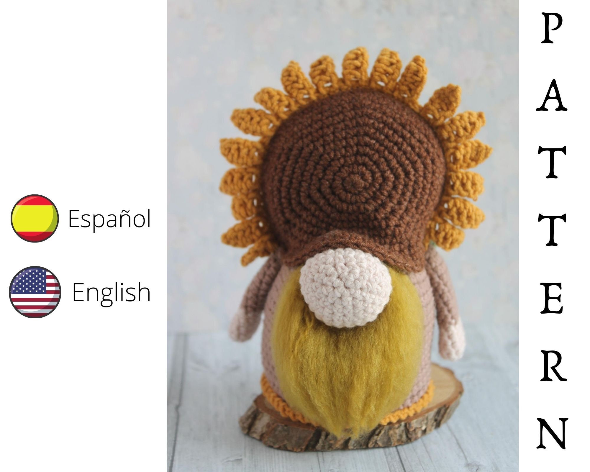 Sunflower crochet gnome amigurumi sunflower Sunflower svg ...
