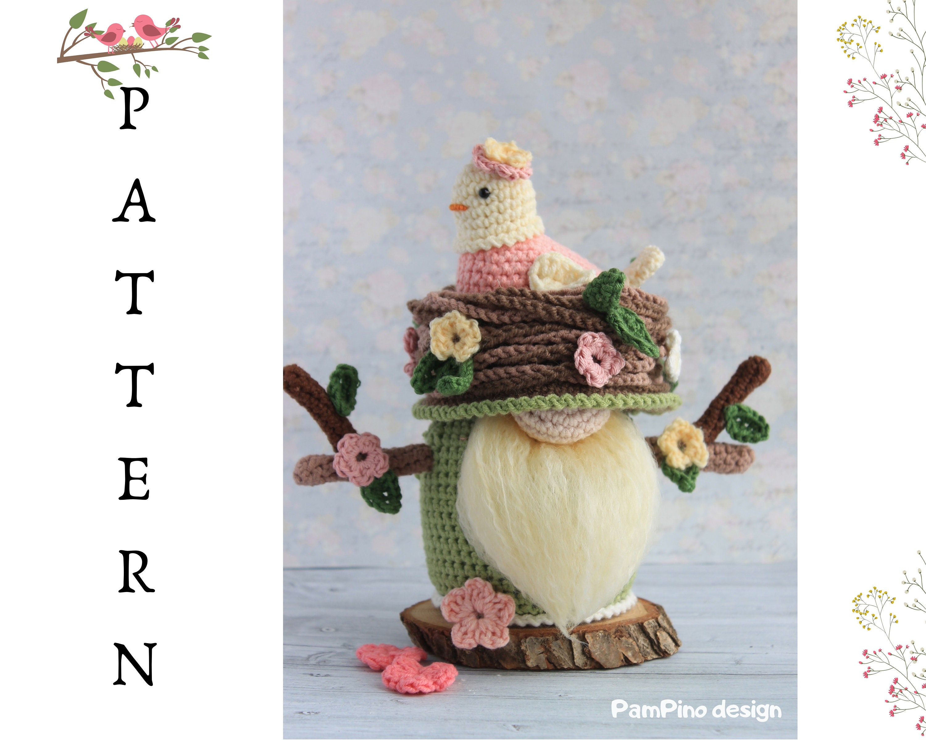 Crochet Bird nest gnome pattern Nest gnome tutorial crochet Etsy