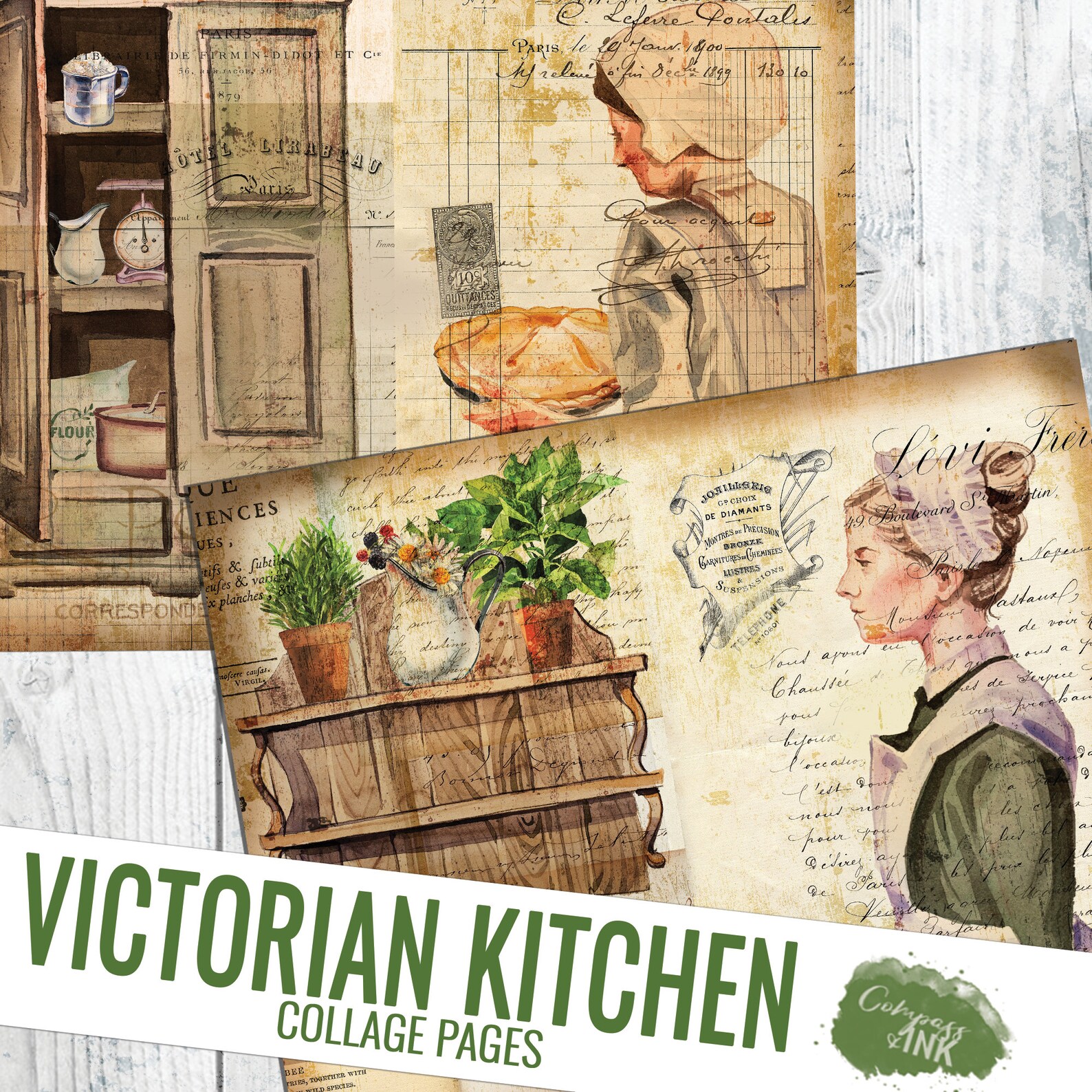 Vintage Kitchen Junk Journal Kit Victorian Kitchen Collage - Etsy