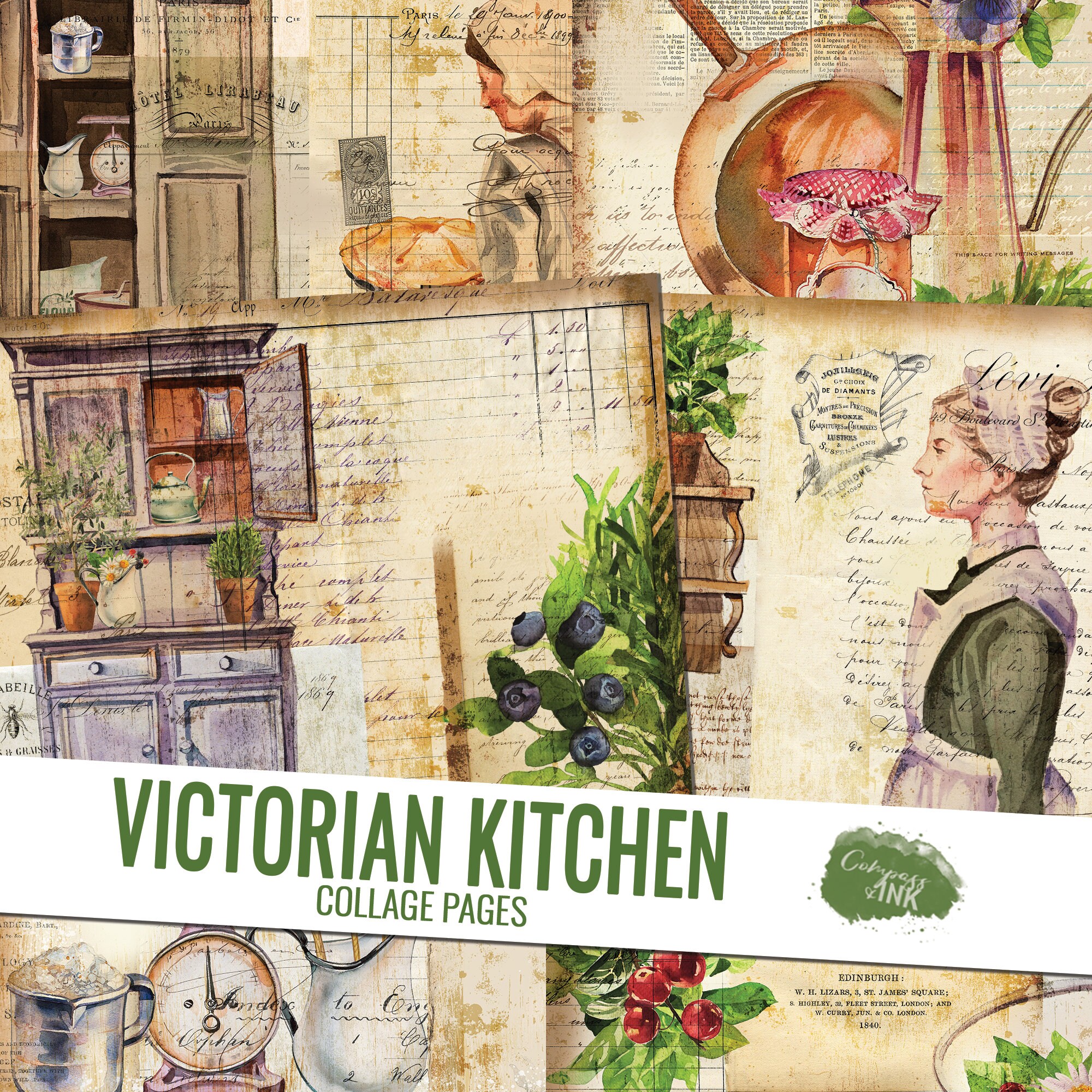 Vintage Kitchen Junk Journal Kit Victorian Kitchen Collage - Etsy