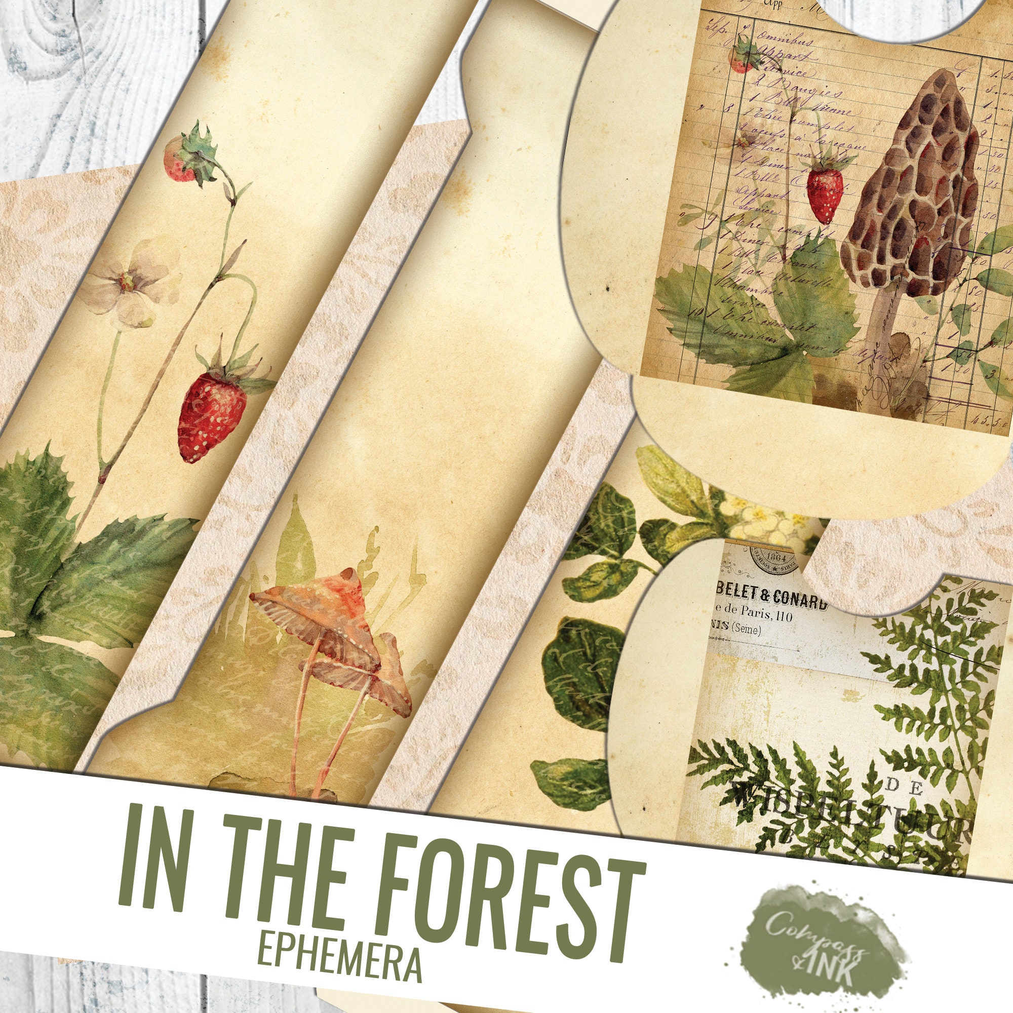Forest Junk Journal Ephemera in the Forest Ephemera Kit Junk - Etsy Sweden