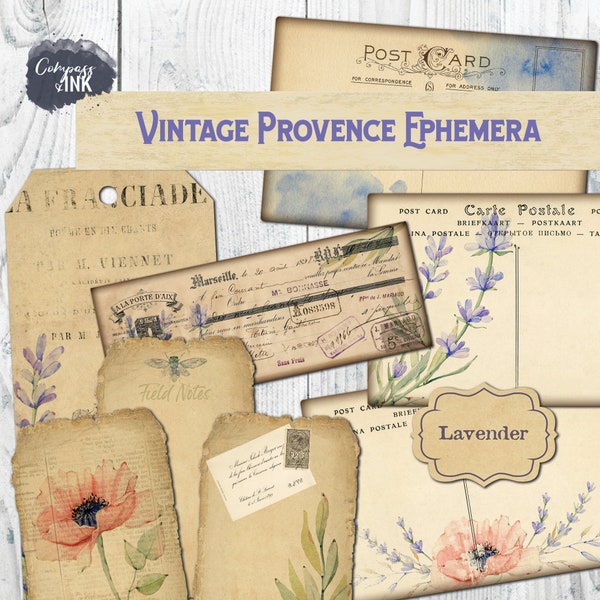 Vintage Provence Junk Journal Ephemera - Vintage French Ephemera - Vintage Junk Journal - Provence Ephemera