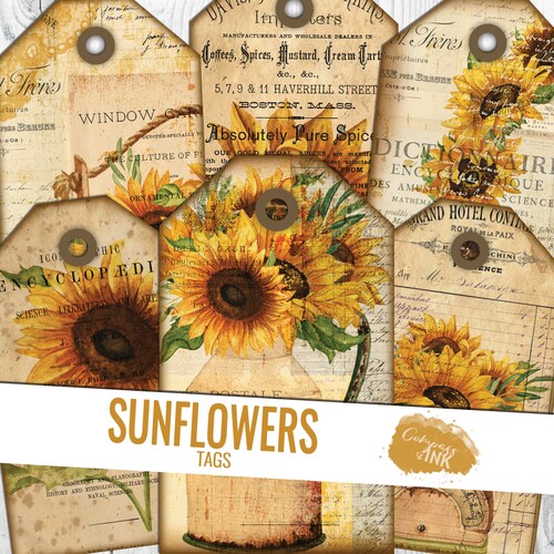 Vintage Sunflower Postcard Printable Junk Journal Ephemera - Etsy