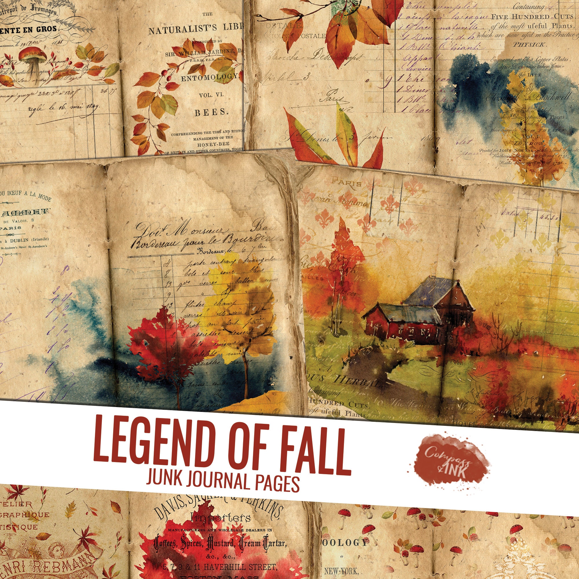 Junk Journal Printable, Fall Junk Journal Pages, Autumn Junk Journal …
