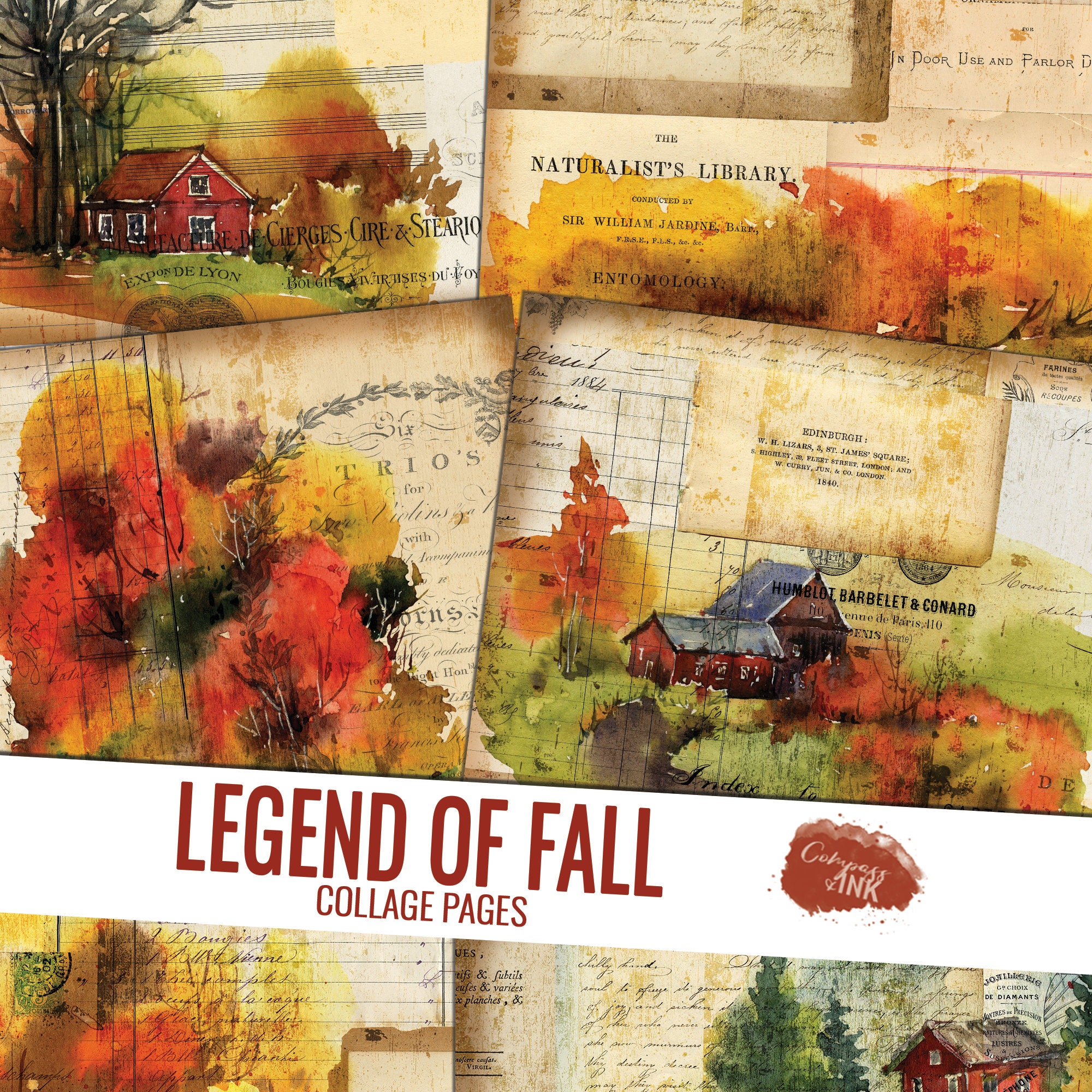 Junk Journal Printable, Legend of Fall Junk Journal Pages, Autumn Jou…