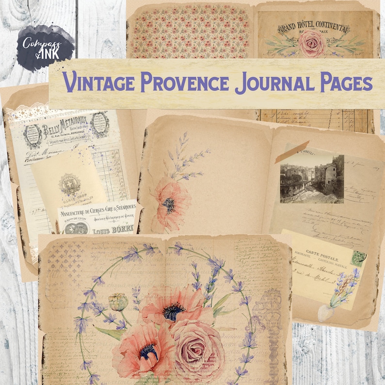 Vintage Provence Junk Journal Pages Junk Journal Printable Etsy
