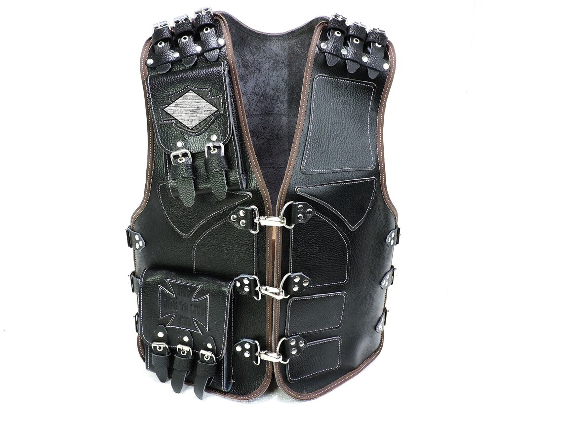 Leather Vest Motorcycle Vest Chopper Vest Biker Kutte Moto Etsy Leather Vest Motorcycle Vest Chopper Vest Biker Kutte Moto Etsy