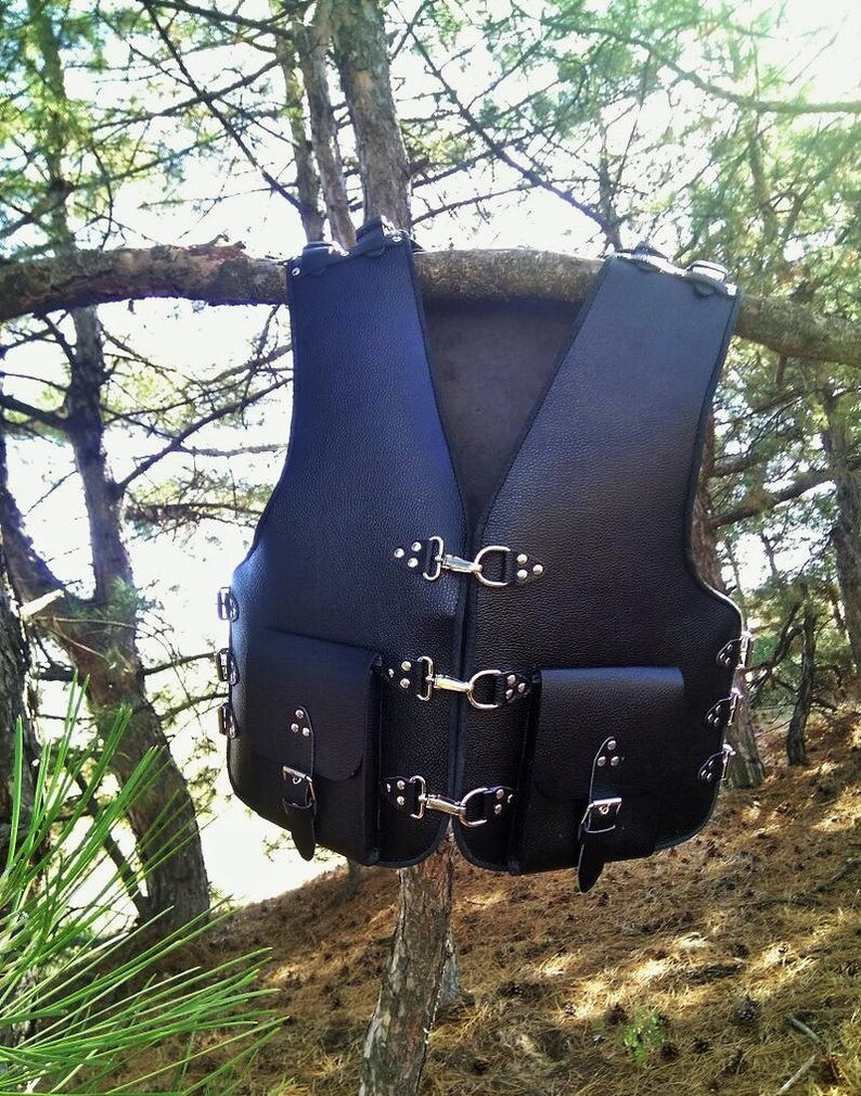 Motorcycle vest Leather vest chopper vest Biker kutte moto vest