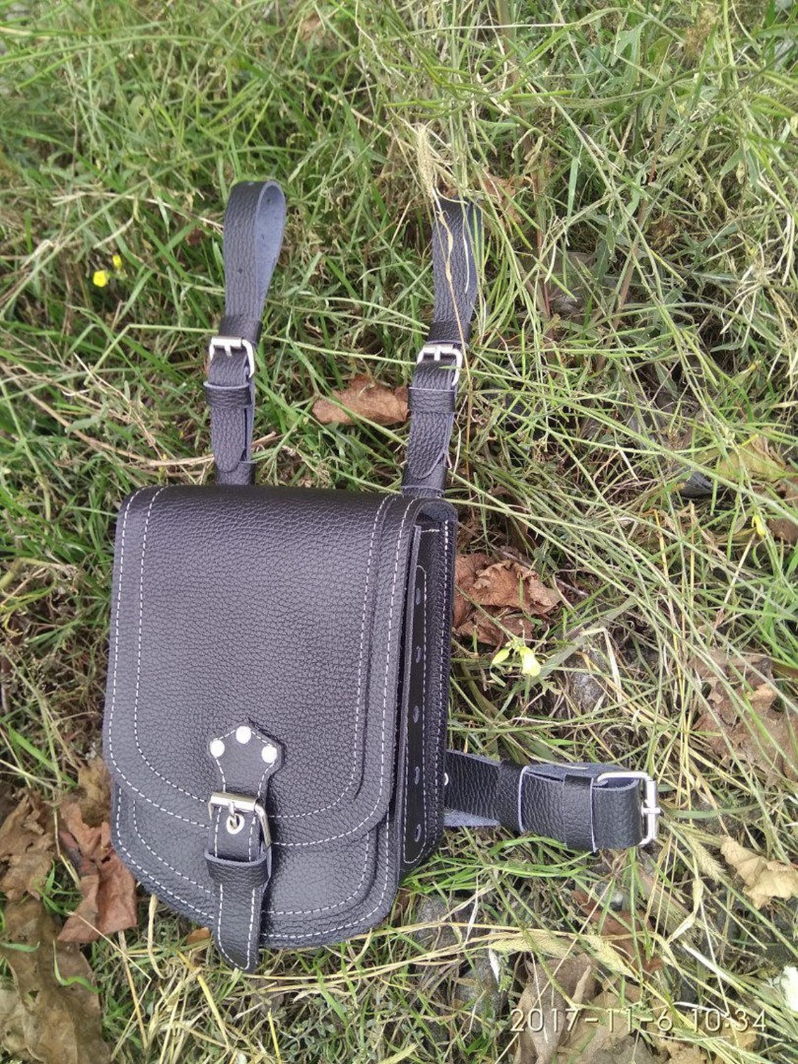 Bikers Belt Pouch Hip Belly Belt Bag Leg Bag Genuine Leather Etsy