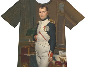 Napoleon in seinem Studien-T-Shirt: Jacques-Louis David neoklassische Kunst, All-Over-Print