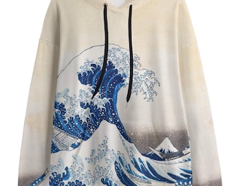 The Great Wave Hoodie | Katsushika Hokusai Art | Japanese Ukiyo-e Fleece Sweatshirt | Under the Wave off Kanagawa | Mount Fuji Clothing