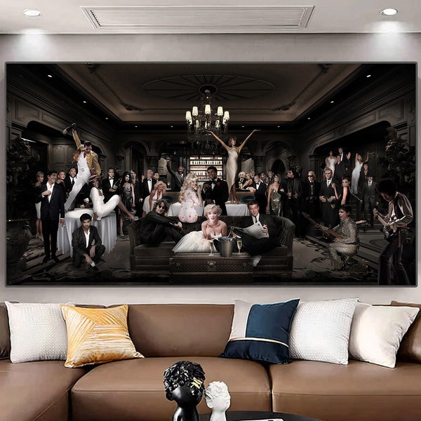 Les plus grands musiciens et personnages de cinéma de tous les temps Légendes Célébrités Toile Peinture Impression Art mural