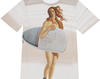 Venus Surfing T-Shirt: Botticelli Kunst Parodie, Museum Humor