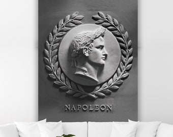 Napoleon Bonaparte Stone Sculpture Canvas Print: French Emperor Wall Art