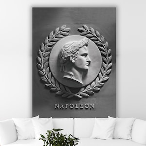 Napoleon Bonaparte Stone Sculpture Canvas Print: French Emperor Wall Art