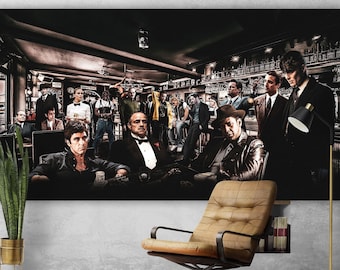 Iconic Gangsters of All Time Movie Characters Canvas Painting Print Wall Art Top Mobsters Characters Greatest Film Actors Legends