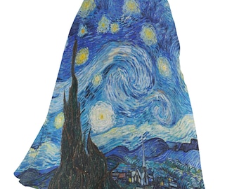 Van Gogh Starry Night Chiffon Skirt: Post-Impressionist Art Fashion