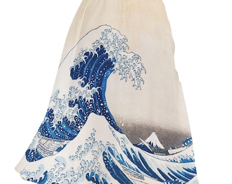 Hokusai Wave Chiffon Skirt | Japanese Art Skirt