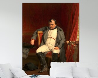 Napoleon I bei Fontainebleau Canvas Poster: Französischer General von Paul Delaroche
