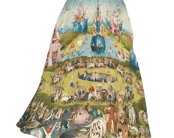 Falda de gasa de Hieronymus Bosch: El jardín de las delicias terrenales, arte surrealista y moda.