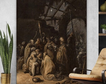 Rembrandt's Adoration Of The Kings Canvas Poster: Dutch Realism Wall Art