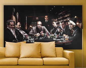 The Most Famous Gangsters of All Time Canvas Painting Print Wall Art Top Gangsters Movie Characters Greatest Legendary Actors