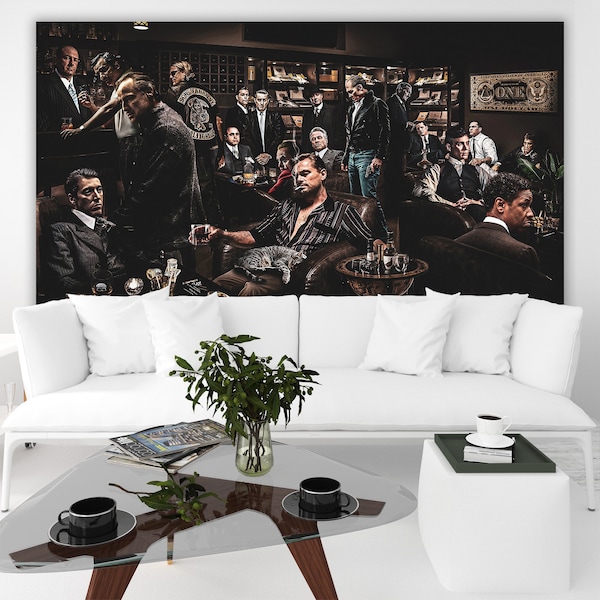 Top Movie Characters of All Time Canvas Painting Print Wall Art The Most Famous Mobsters and Gangsters