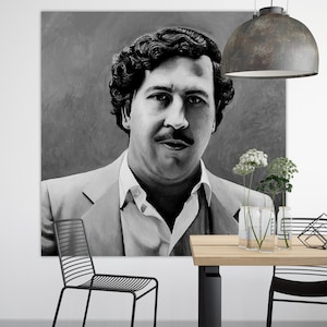Pablo Escobar Canvas Print: Colombian Mobster Portrait Art