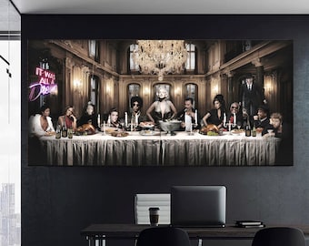 Last Supper Musicians Canvas Print | Famous Music Legends Art | Celebrity Wall Decor | Music Gift