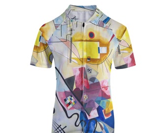 Abstract Art Cycling Jersey - Women's Cycle Wear - Kandinsky Inspired Apparel - Colorful Cycling Shirt - Mystical Symphony Expression