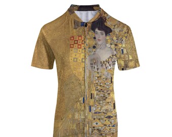 Golden Muse Cycling Jersey - Ropa de mujer inspirada en Gustav Klimt - Ropa deportiva elegante para damas - Ropa de ciclismo artística para chicas artísticas