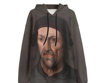 Sudadera con capucha con retrato icónico de Hieronymus Bosch - Ropa de arte única para entusiastas del arte - Ropa de bellas artes Moda artística - Inspirada en galería