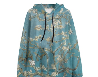 Van Gogh Almond Blossom Hoodie: Artistically Styled Fleece Pullover