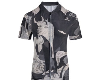 Ropa activa femenina Pablo Picasso - Jersey artístico de ciclismo para mujer / Ropa de bicicleta surrealista inspirada en Guernica - Nighttime Dream Ride