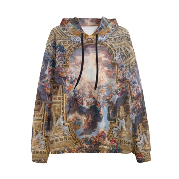 Sacred Art Illuminated Hoodie - Inspired by Masterpiece Fresco - 17th-century Fashion - Divine Name Apparel - Triumph of the Name of Jesus