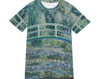 Monet Water Lilies T-Shirt: Japanese Bridge Impressionist Art